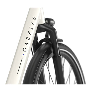 Affjedret Forgaffel Gazelle Arroyo C8 Ivory White Elcykel