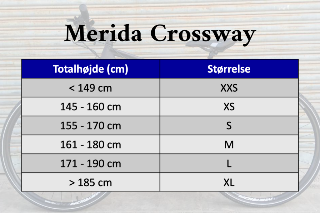 Størrelsesguide Merida | / MTB / Sportscykler Hybrid Cykler
